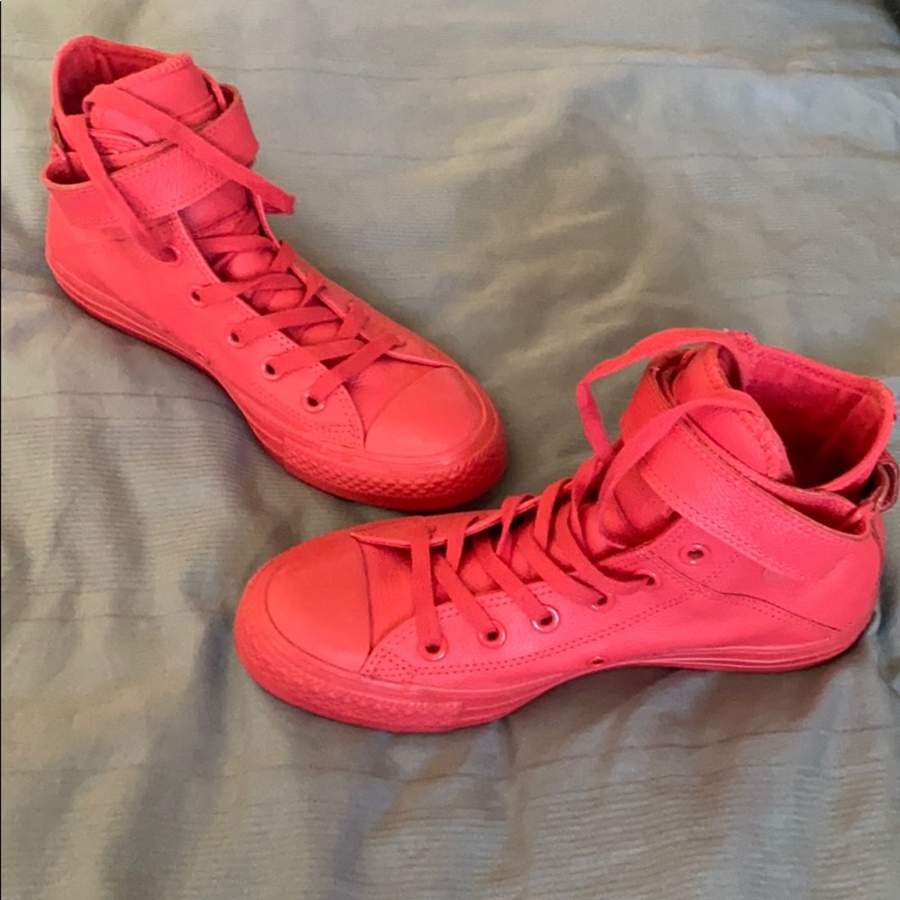 rare leather high top converse